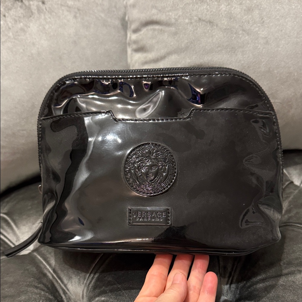 Versace Glossy Black Parfum/Cosmetic Bag